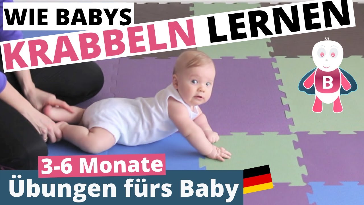 Baby Krabbeln Lernen ★ Baby Krabbel &Uuml;bung ★ 3-6 Monate ★ Monate BabyEntwicklung & BabysGymnastik