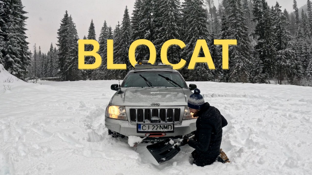 Blocat in zăpadă cu Jeep Grand Cherokee. O zi de iarnă la poalele Munților Apuseni.