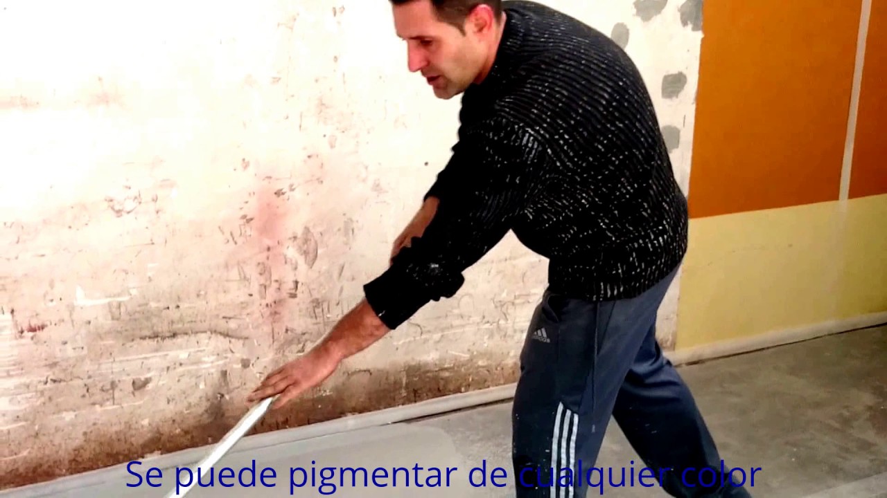 Muestra mortero autonivelante, acabado decorativo.