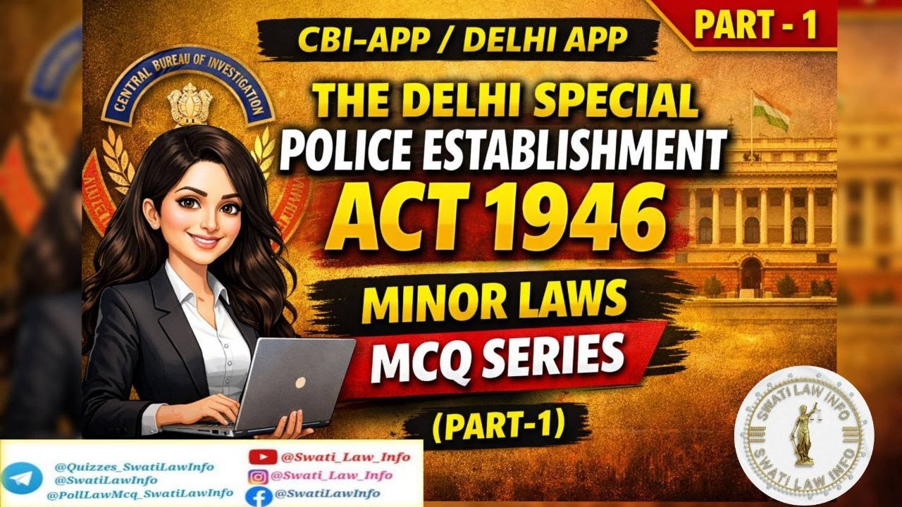 TOP MCQs on DELHI SPECIAL POLICE ESTABLISHMENT ACT, 1946 🔥 | CBI-APP EXAM | DSPE ACT MCQ #shorts #gk