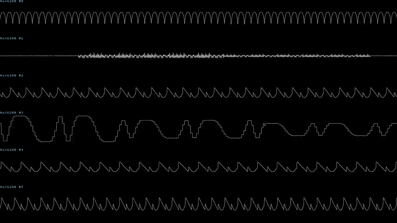 TG-16/PC Engine: Bomberman - Soundtrack (HuC6280) - Oscilloscope View