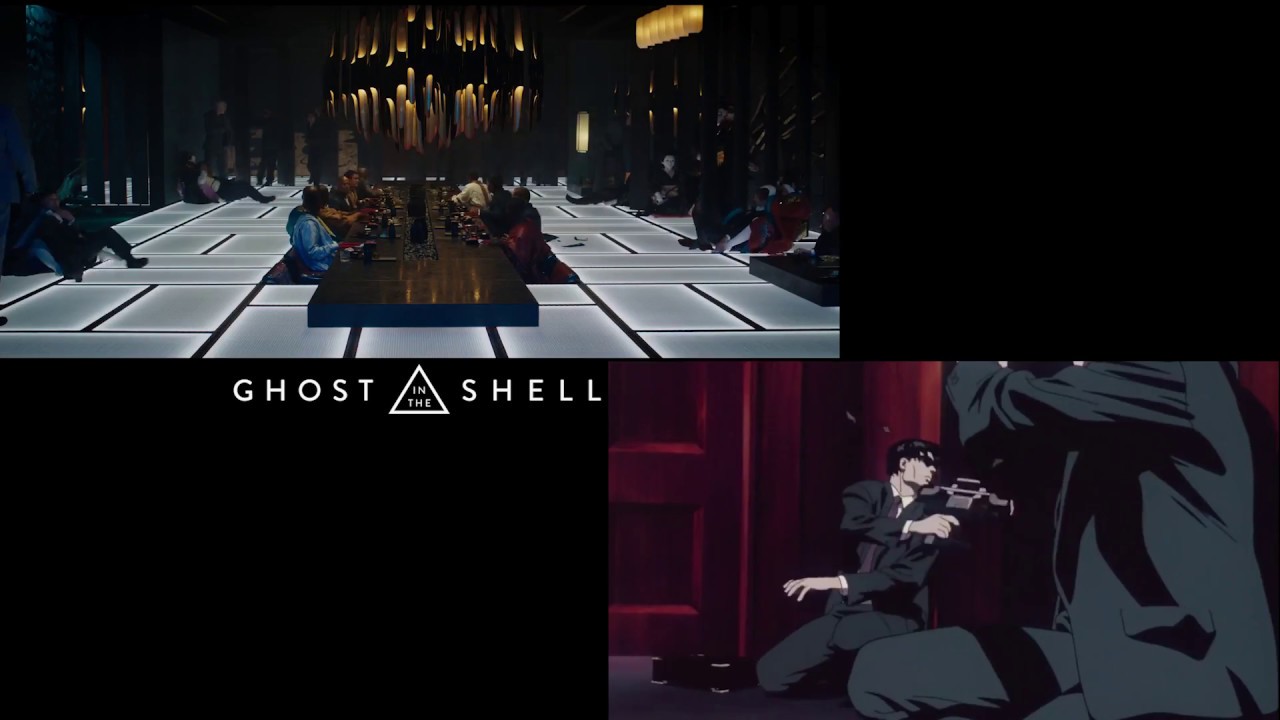 Ghost In The Shell : Live vs Anime Side by Side