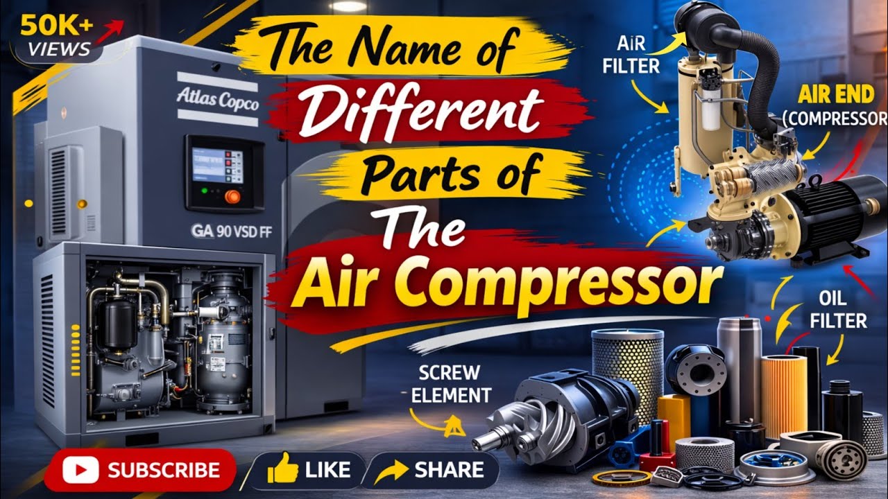 The Name of Different Parts of The Air Compressor.