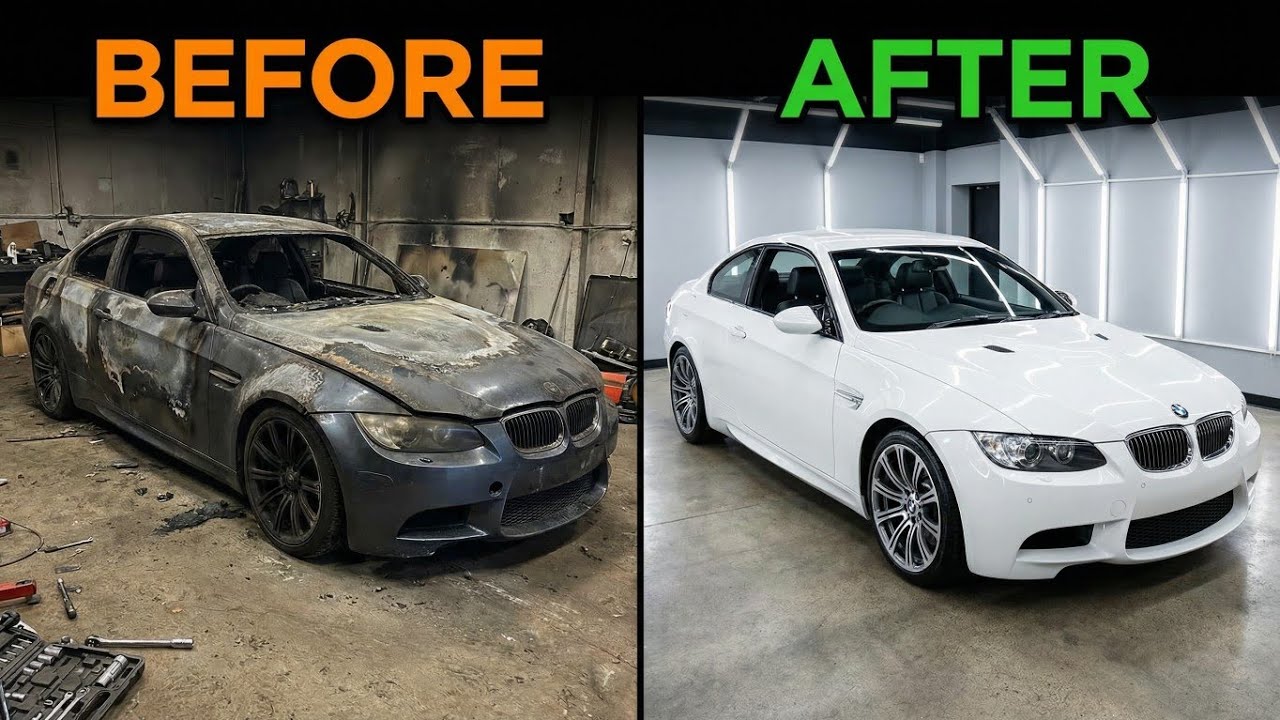 ASMR Car Restoration! 2008 BMW M3 Full Restoration from Burnt to Looking New 