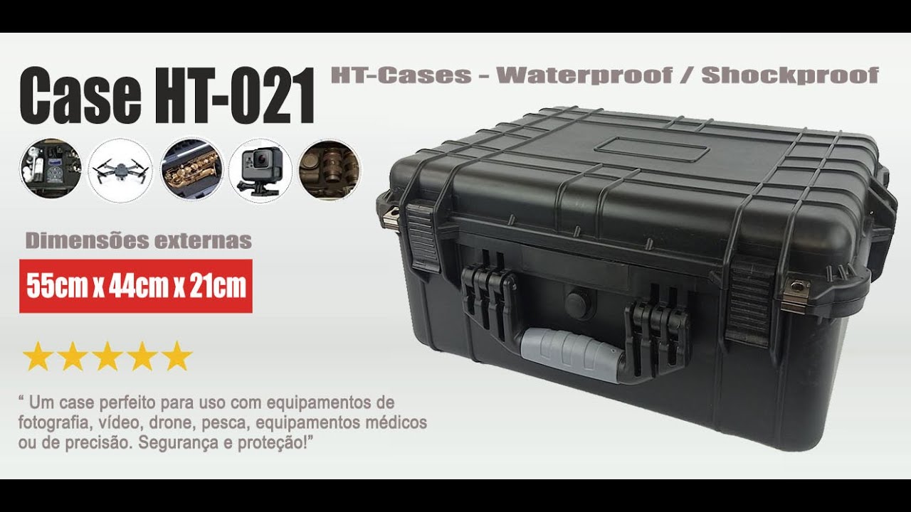 Case Mala Rigida de prote&ccedil;&atilde;o Ht021 com Espuma Modeladora 55x44x21cm