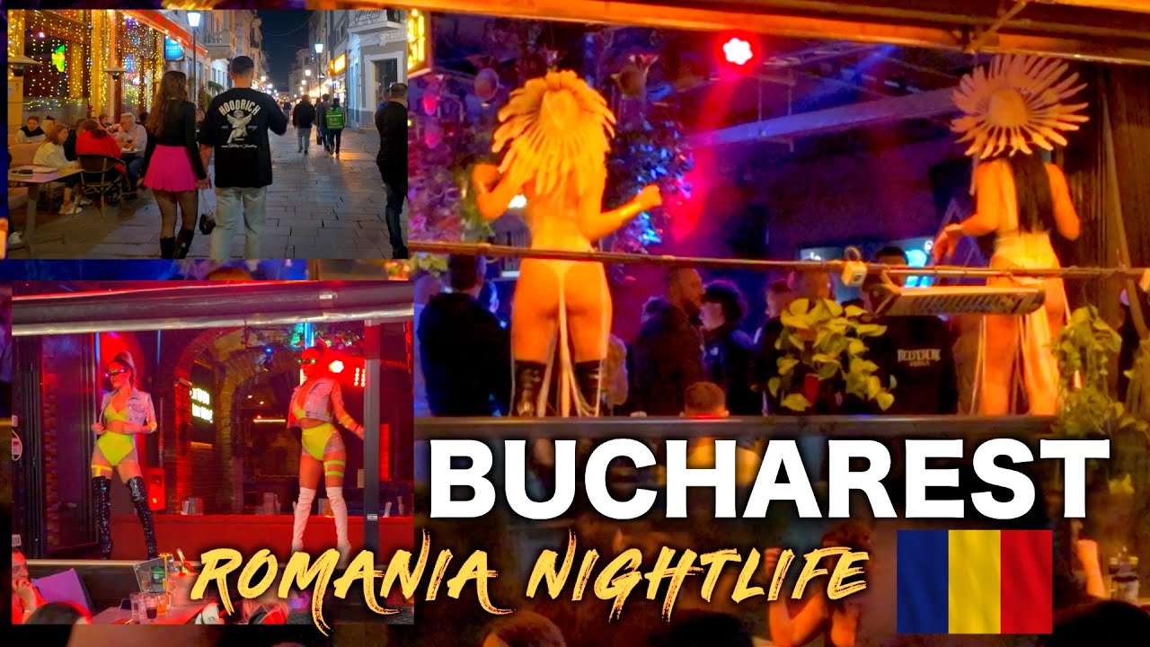 Bucharest Romania Nightlife, Old Town, Beautiful Girls Walking Tour 🇷🇴 4k Walk Romania Nightlife