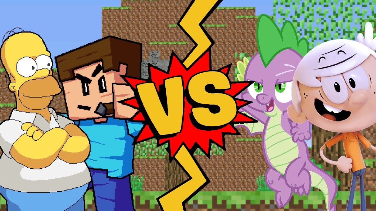 M.U.G.E.N. Battles | Steve/Homer Simpson vs Spike/Lincoln Loud