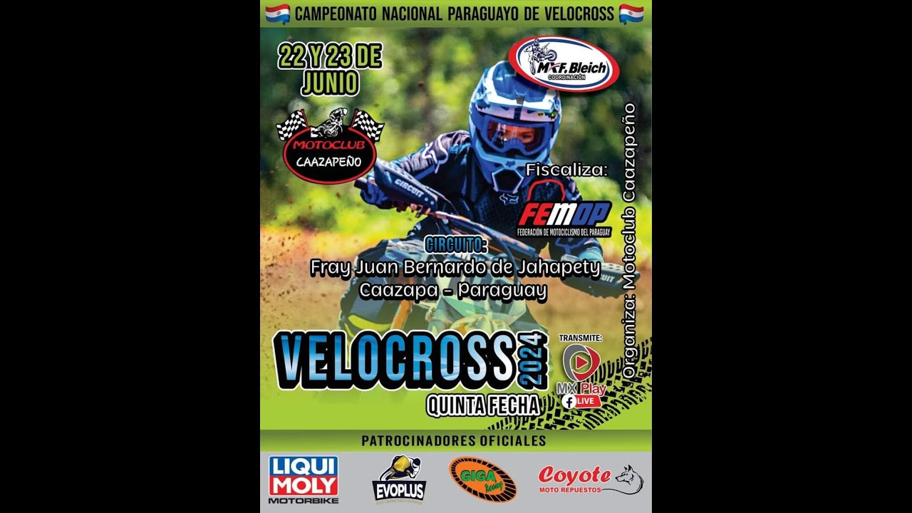 5ta FECHA CAMPEONATO NACIONAL PARAGUAYO DE MOTOCROSS 2024   Circuito Familia Weber-Mbaracayu