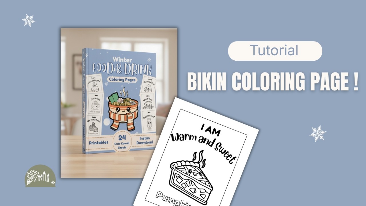 Cara Membuat Coloring Page Kawaii Tema Winter Food & Drink | Dari Ide sampai Jadi Produk