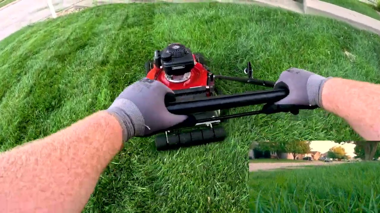 POV Push Mower! Travis Cuts 2nd Cut in July!