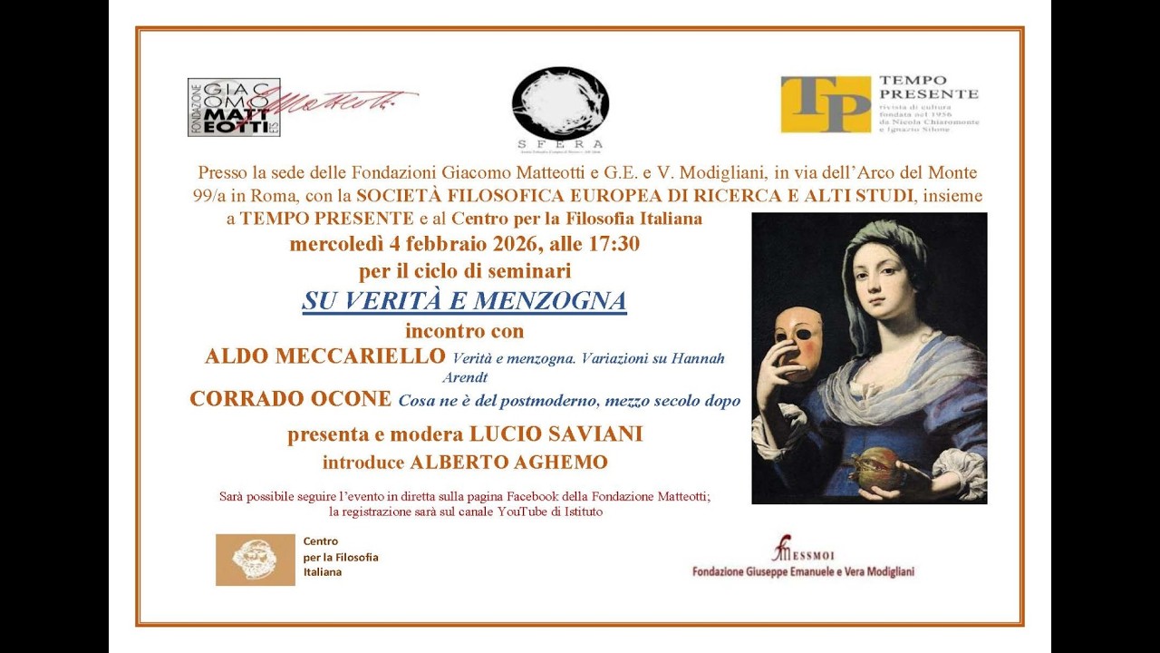 Ciclo di seminari su verità e menzogna - 4 febbraio