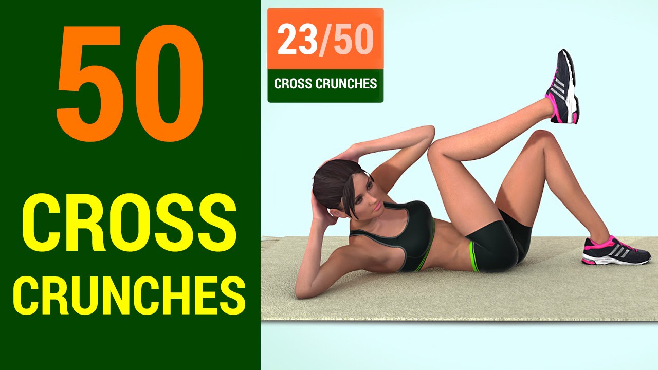 50 Cross Crunches Challenge [Abs and Oblique Home Workout]