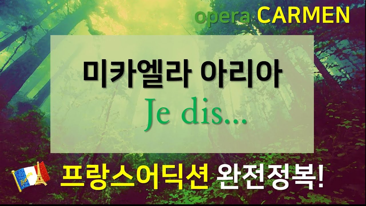 Bizet: 미카엘라 아리아 je dis... -홍연출의 프랑스어 뜻풀이&딕션 완전정복!