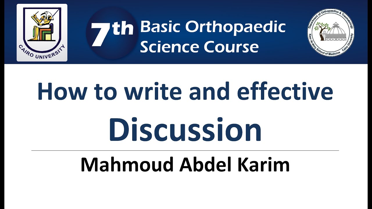 How to Write An Effective Discussion