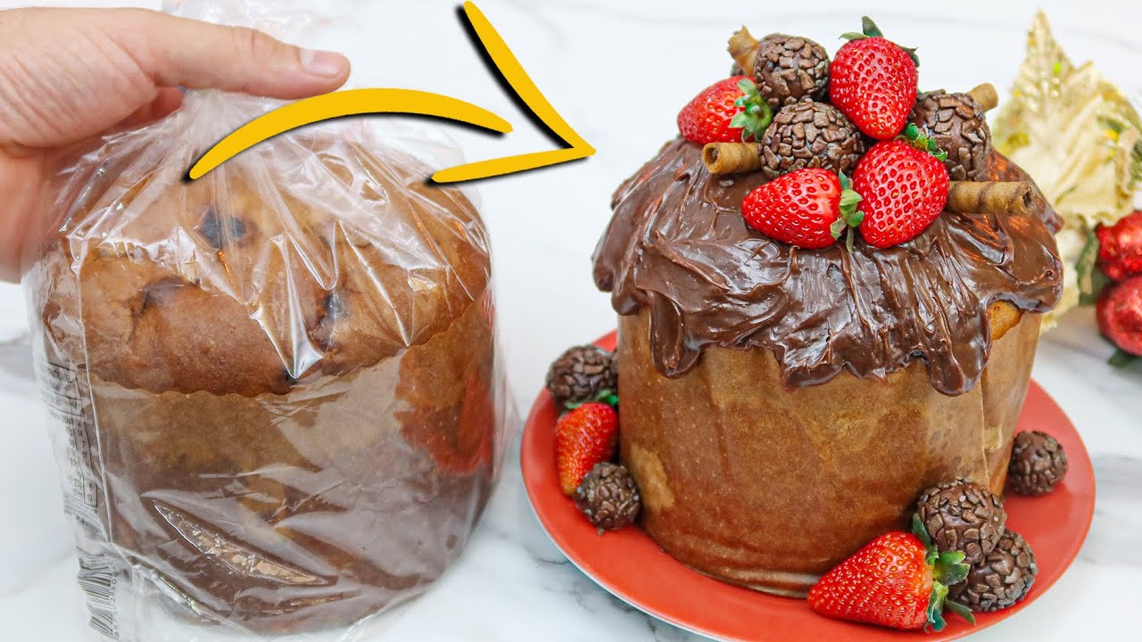 TRANSFORMEI UM PANETONE SIMPLES E BARATO EM UM PANETONE TRUFADO SEM GASTAR MUITO!!