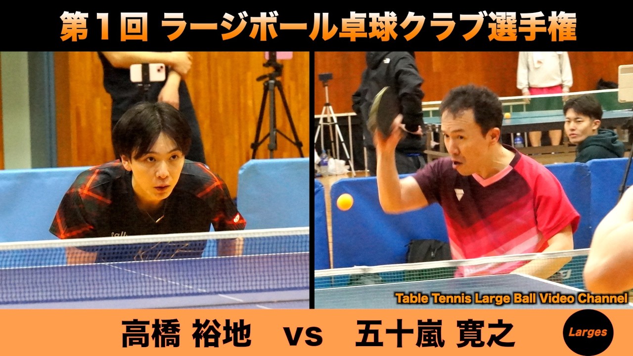 【ラージボール】高橋裕地vs五十嵐寛之　第１回 ラージボールクラブ選手権【卓球動画】Table Tennis Large Ball Videos