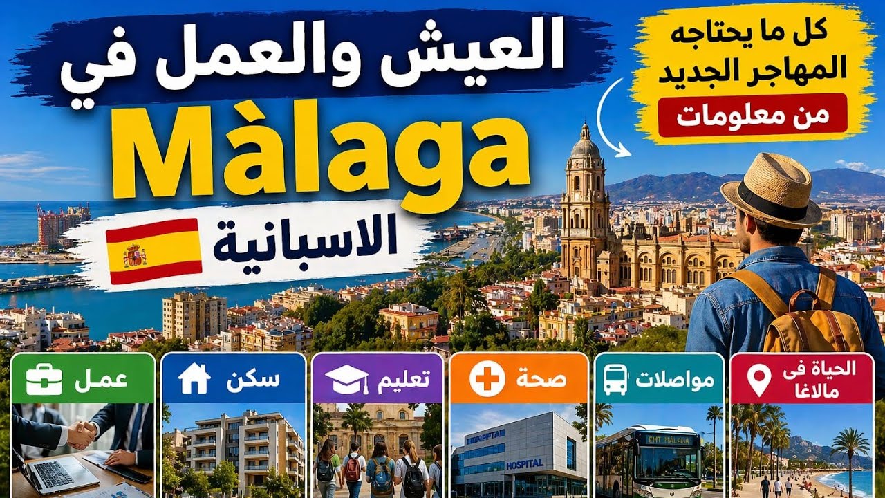 العيش والعمل في Màlaga الاسبانية🇪🇦، كل ما يحتاجه المهاجر الجديد من معلومات