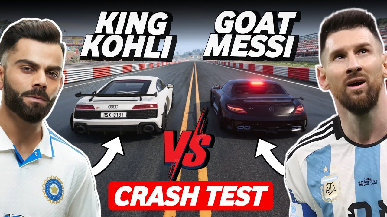 VIRAT KOHALI CAR vs MESSI CAR | EXTREME CRASH TESTING - BeamNG