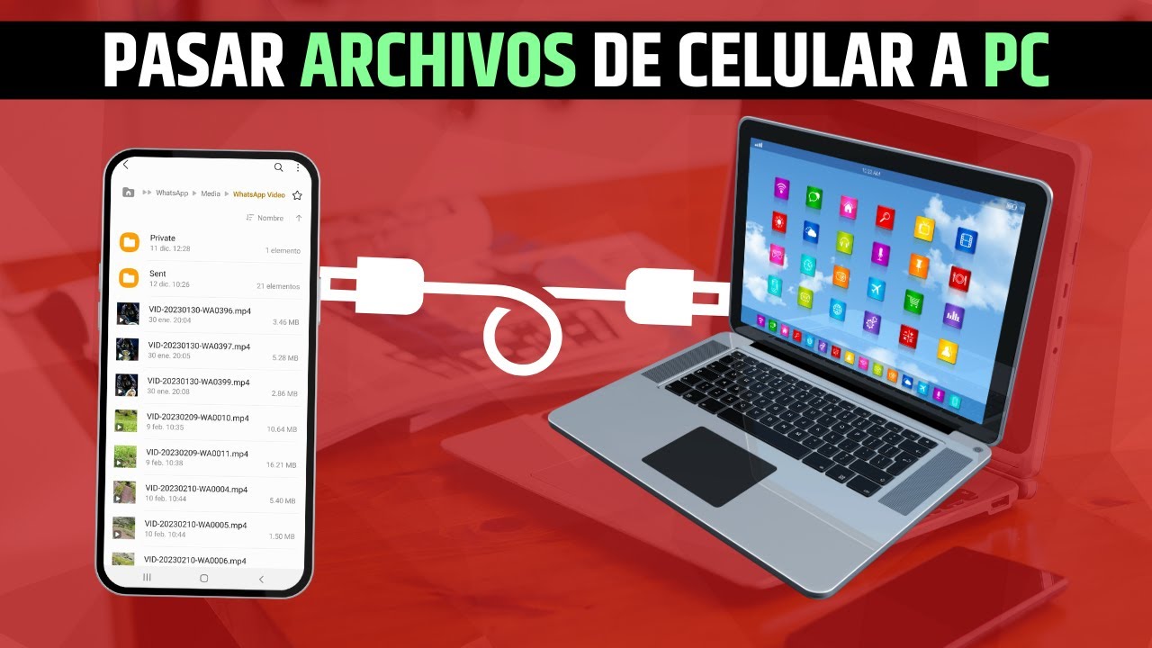 Como pasar archivos fotos videos y documentos del celular a mi laptop - Pc