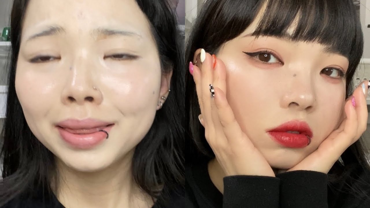 【裸眼・遠心顔】自称ブルベ冬女のピンク春メイク！細かく解説