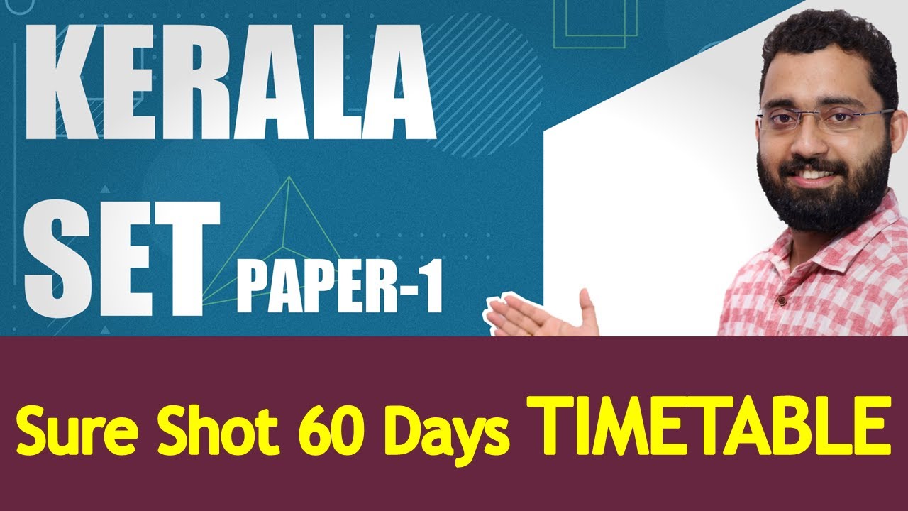Sureshot Way to Clear Kerala SET Exam - Paper 1 Preparation Strategy in 60 Days