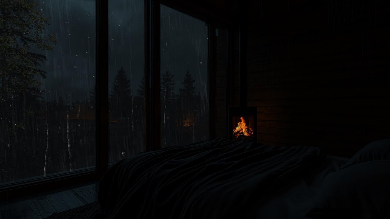 Pure Rain on Window of a Cozy Cabin Loft | No Ads, Deep Sleep Sounds & Cozy Night Vibes 