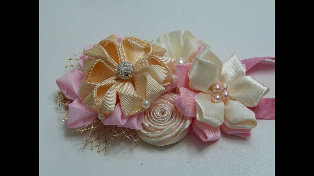 Flores y mas Flores 🌸  para tiaras Bautizo🎀How to make flowers🎀 Manualidades la Hormiga #