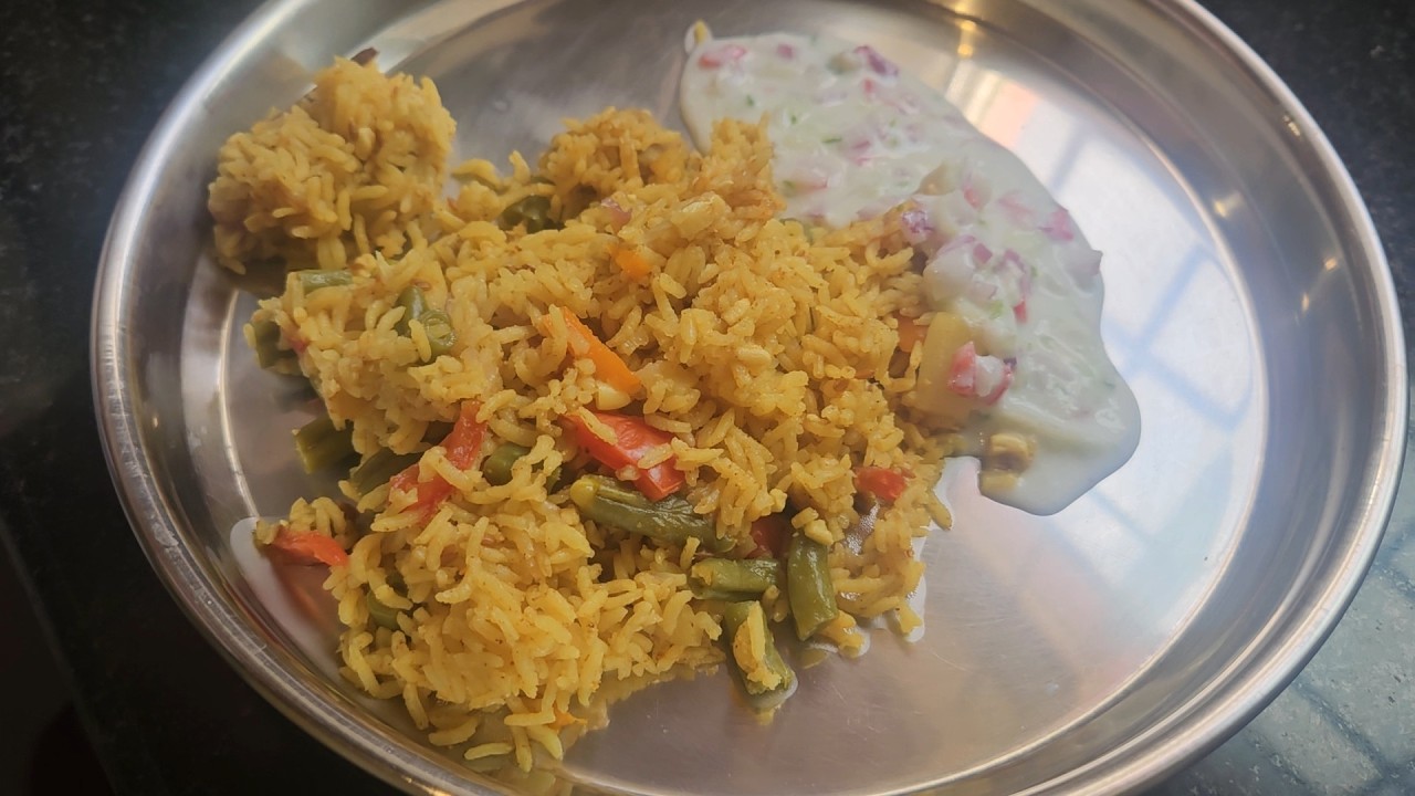 Soya Chunks Pulao with Raita | High Protein