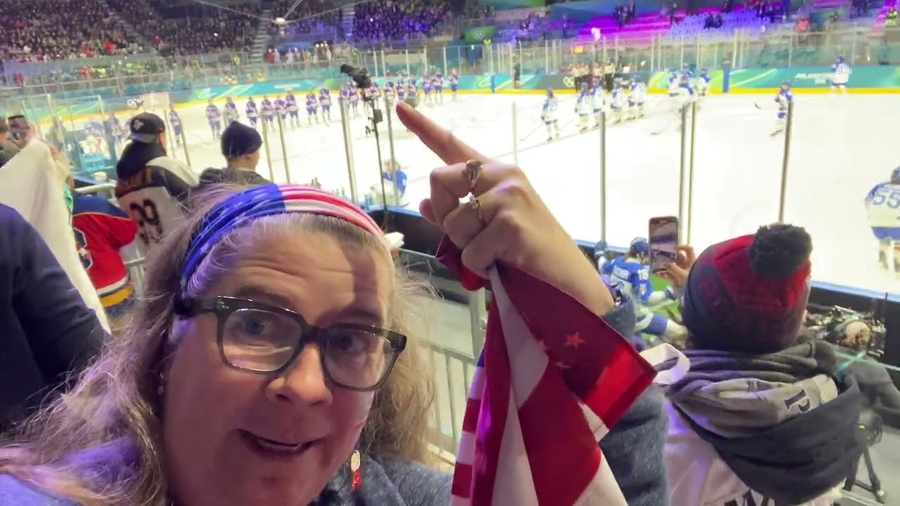 Watching the Italian team take the ice…so close to us