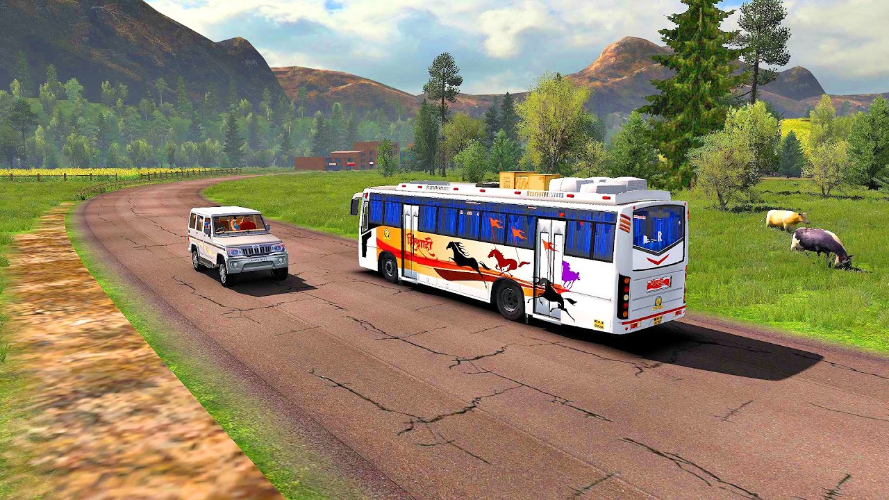🟡 MSRTC Bus - Euro Truck Simulator 2 [ Ets2 1.36 ] | Indian Bus Wala Game