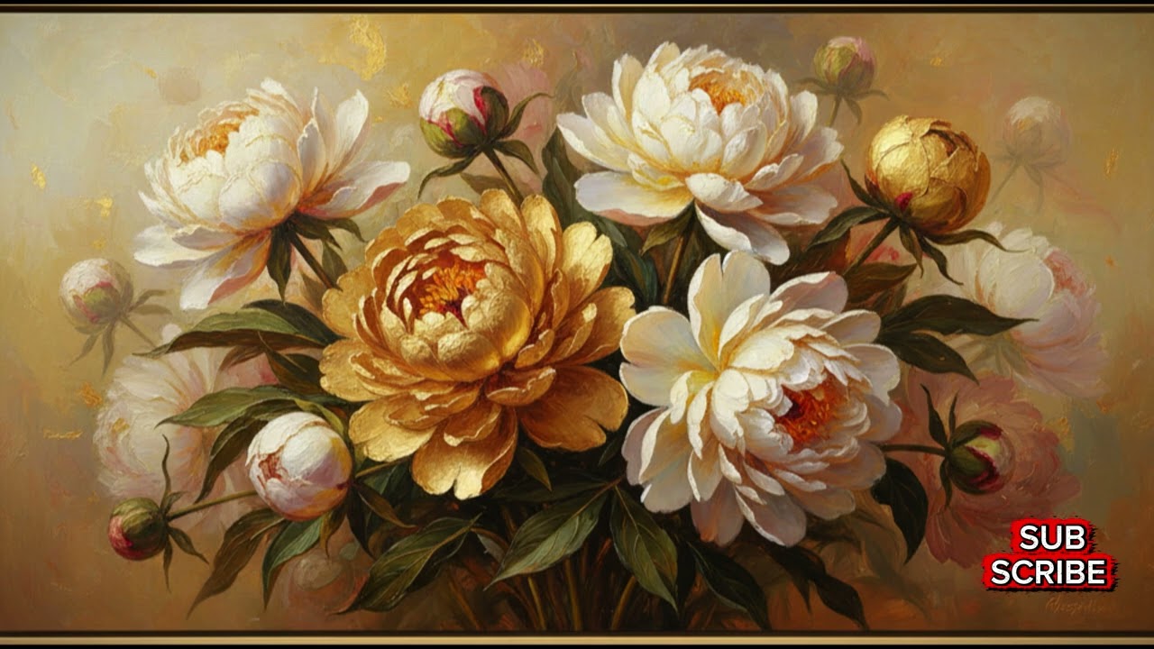 Vintage Peonies | Elegant Floral Art for TV Display