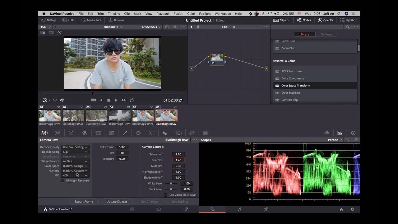 bmpcc 4k raw davinci quick resolve workflow
