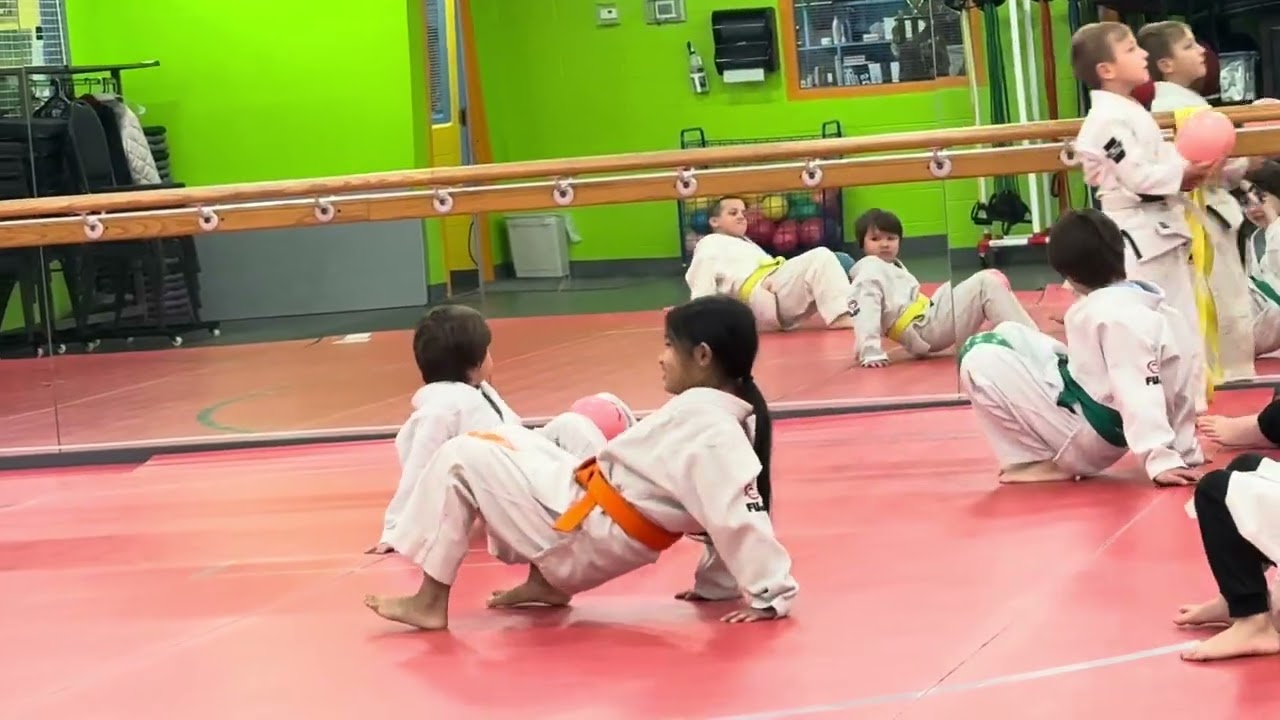 Judo kids crab walk warmups 