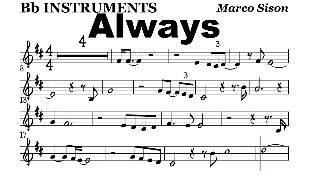 Always Marco Sison Bb Instruments Sheet Music Backing Track Play Along Partitura