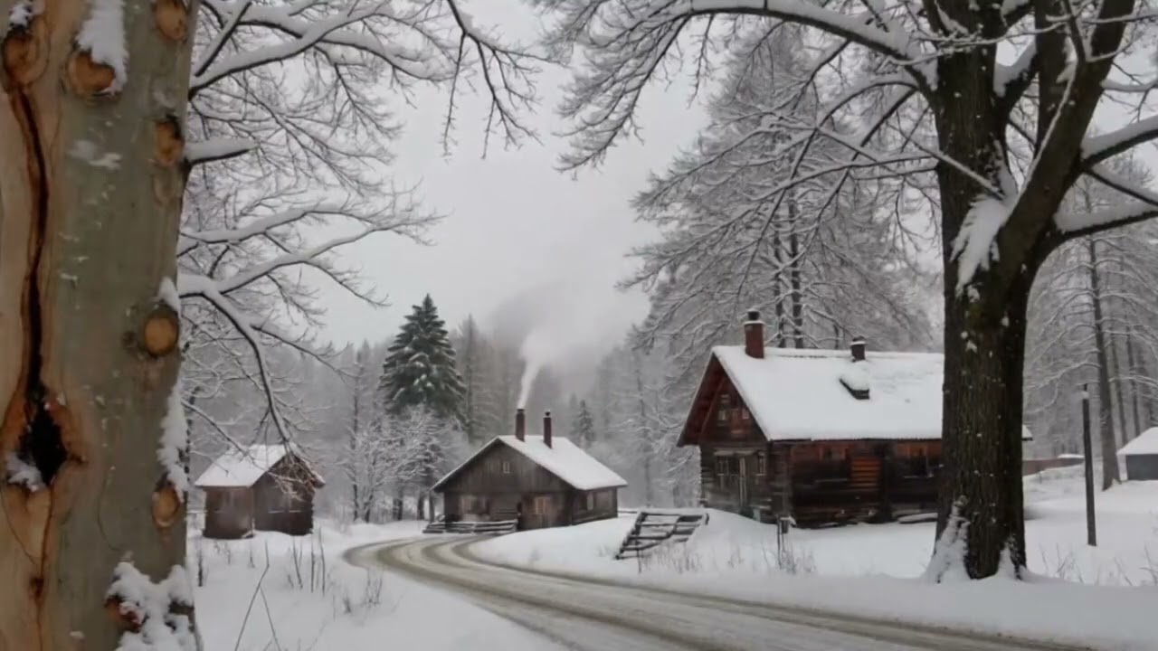 Snowy Forest Cottages ❄️ Cozy Winter Ambience for Sleep & Relaxation (3 Hours)