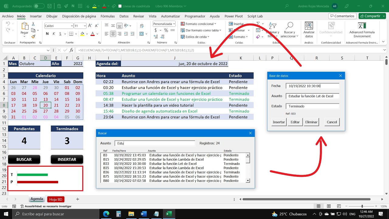 Cómo Automatizar una Agenda en Excel con Formularios y Calendario