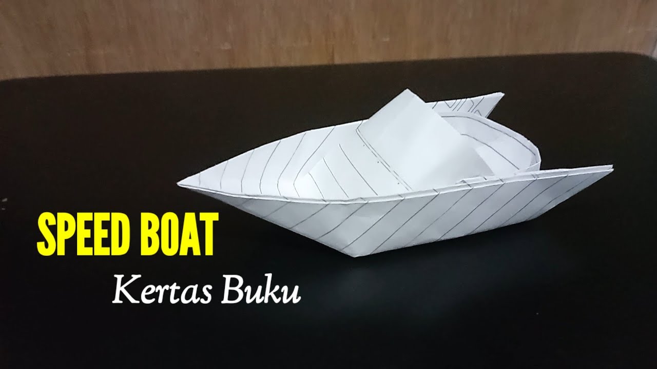 Origami speed boat - boat speed kertas