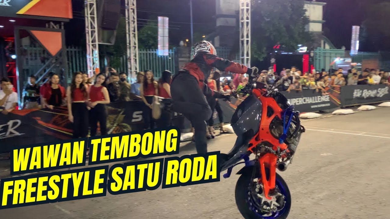 Aksi Gila Wawan Tembong Freestyle Pakai Moge Satu Roda‼️