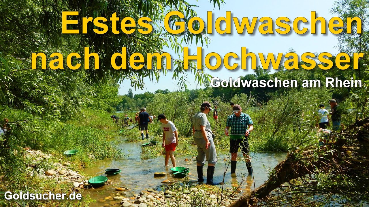 Erstes Goldwaschen nach dem Hochwasser