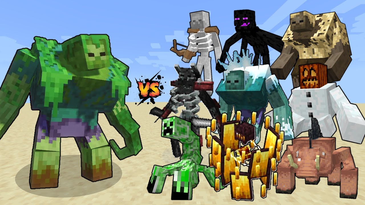 Mutant Jungle Zombie vs Mutant Mobs in Minecraft - Minecraft Mutants Mob Battle