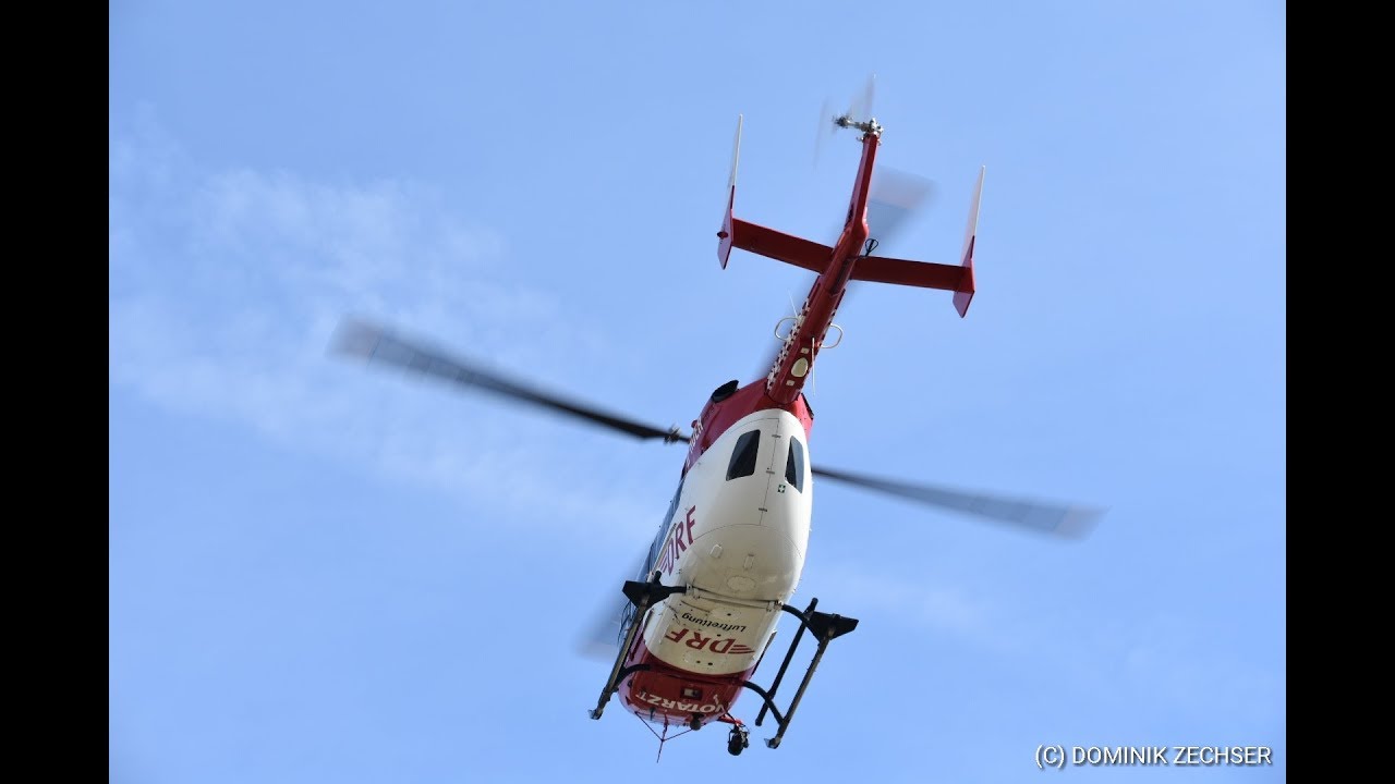Landung vom RTH Christoph 47 mit der D-HDER an der Greifswalder Universitätsmdedizin