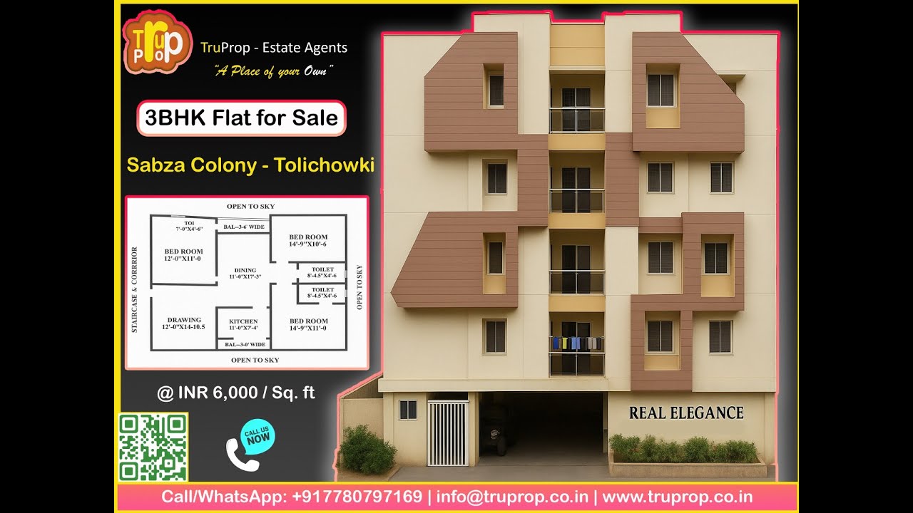 3BHK Flat for Sale - Sabza Colony #tolichowki #hyderabad #telangana
