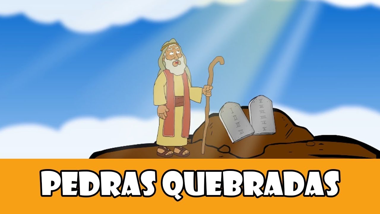 DESENHOS BÍBLICOS - PEDRAS DOS DEZ MANDAMENTOS QUEBRADAS