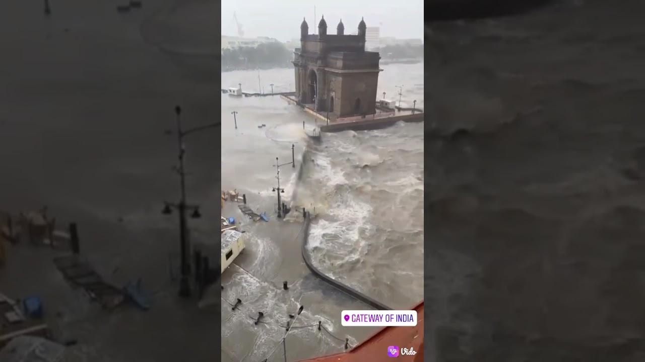 Waves crash on the Gateway of India amid Cyclone Tauktae....