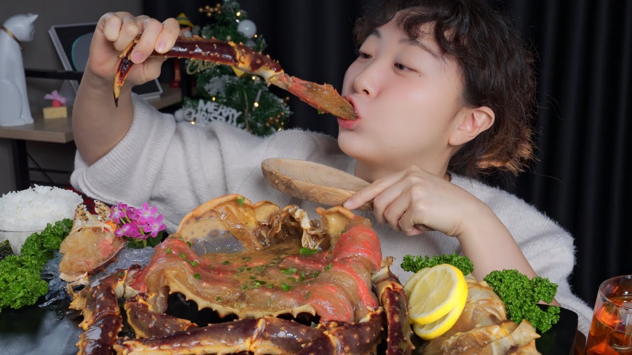 Краб-краб с соевым соусом 🦀Mukbang eating show