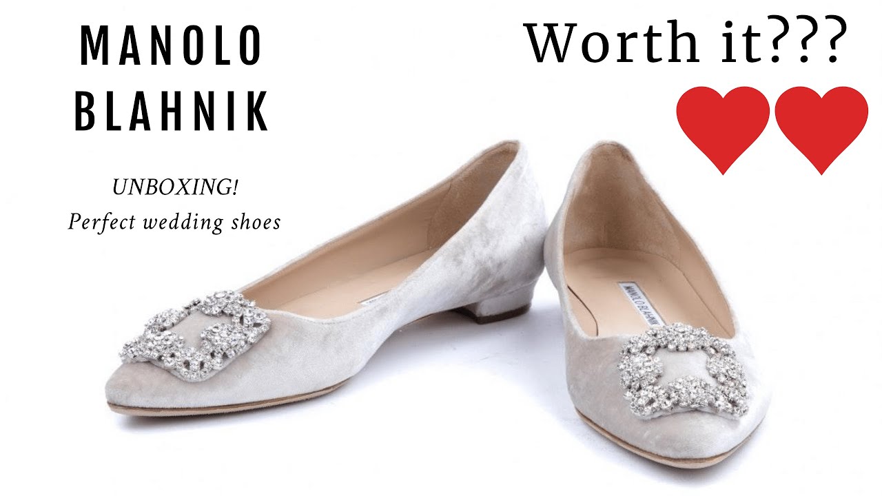 Wedding Shoes 2021 | Manolo Blahnik Hangisi Grey Velvet Flats