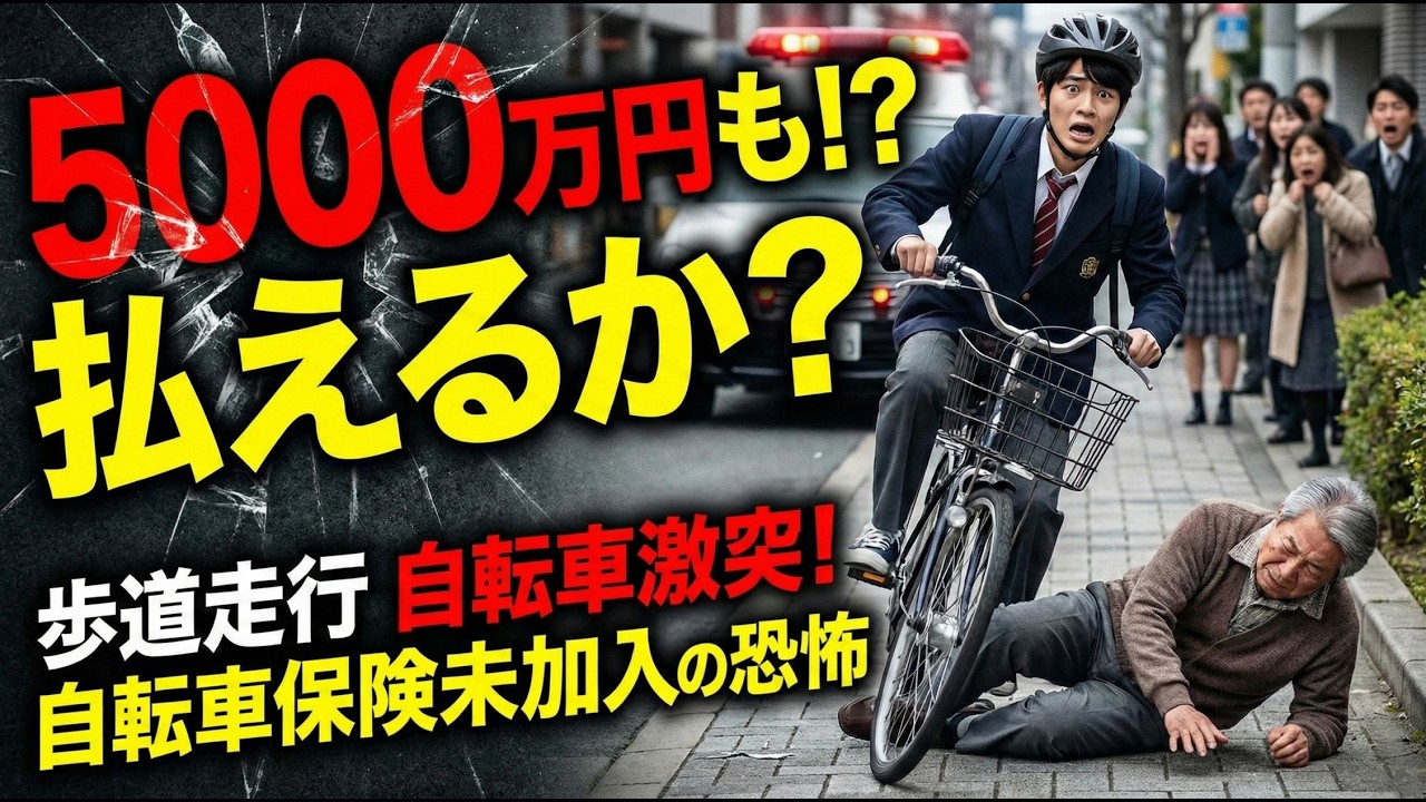 「5000万円も！？」自転車で歩行者と激突 保険未加入の恐怖。島根・浜田市の最新事故から学ぶ法的責任と損害賠償の現実 0