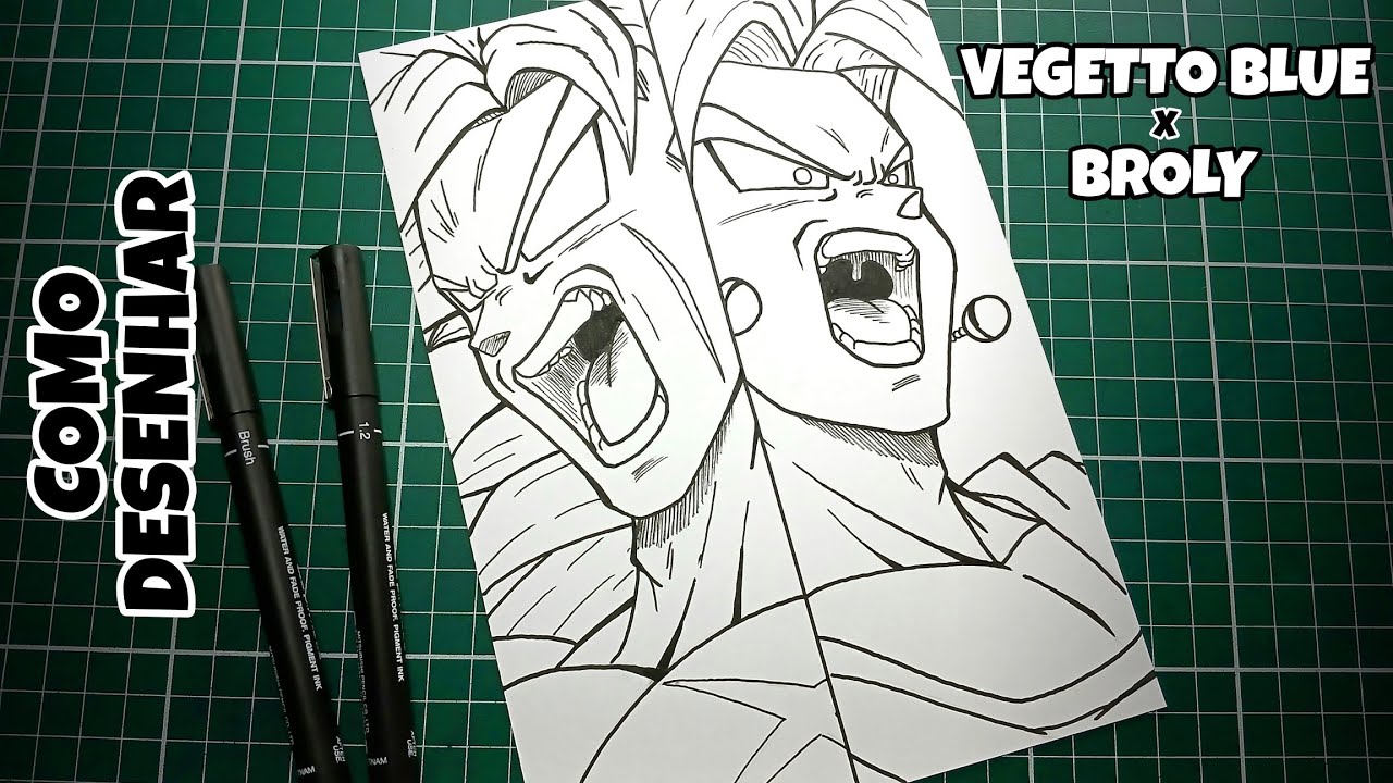 COMO DESENHAR O BROLY E O VEGETTO BLUE / HOW TO DRAW BROLY AND VEGETTO BLUE