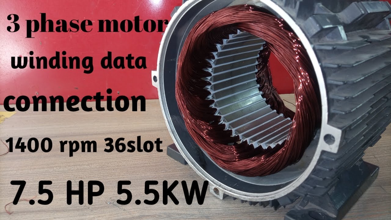 7.5 hp 3 phase motor winding | 36 slot 1400 rpm motor winding | zs electric