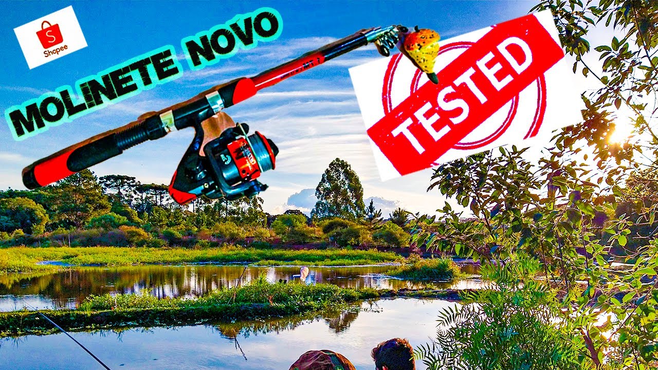 🎣😍TESTANDO MOLINETE COMPRADO NA SHOPEE COM UMA BOA PESCARIA ...🎣😍